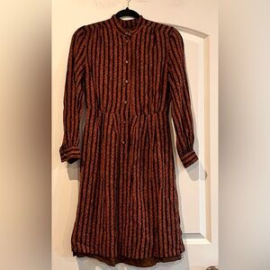 Vintage Arita Dress Floral Stripe Pattern‎ 17 Inches Pit To Pit